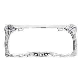 CLA Cobra Snake Metal License Plate Frame - Chrome