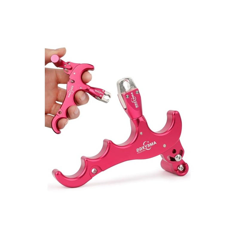ZSHJGJR Archery Compound Bow Release Aids 4 Fingers Aluminium Alloy