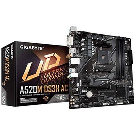 GIGABYTE A520M DS3H AC (AMD Ryzen AM4/MicroATX/4xDDR4/HDMI/Intel Dual Band 802.11ac WiFi/Realtek/ 3xPCIe/USB3.2 Gen 1/LAN/Motherboard)