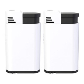 Palio Torcia Single Jet Flame Lighter, Refillable, Adjustable Torch Flame, Wind Resistant, Simple, Functional, Pocket Size, Durable Metal Body, White, Pack of 2