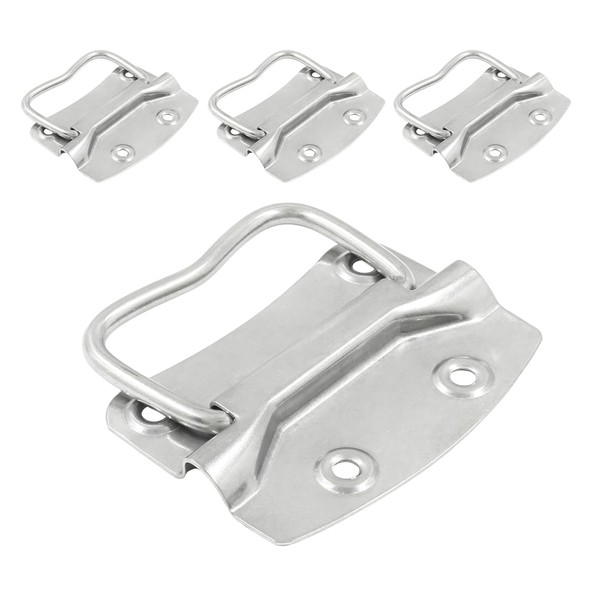 Eilumduo 4Pcs Ring Chest Handles, Stainless Steel Wooden Box Pull
