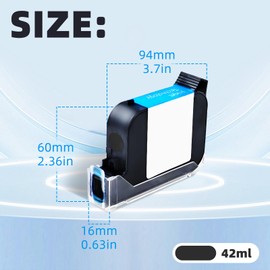 Flylin 42ml Handheld Printer Cartridge, Replacement for 12.7mm Portable Quick-Dry Cartridge