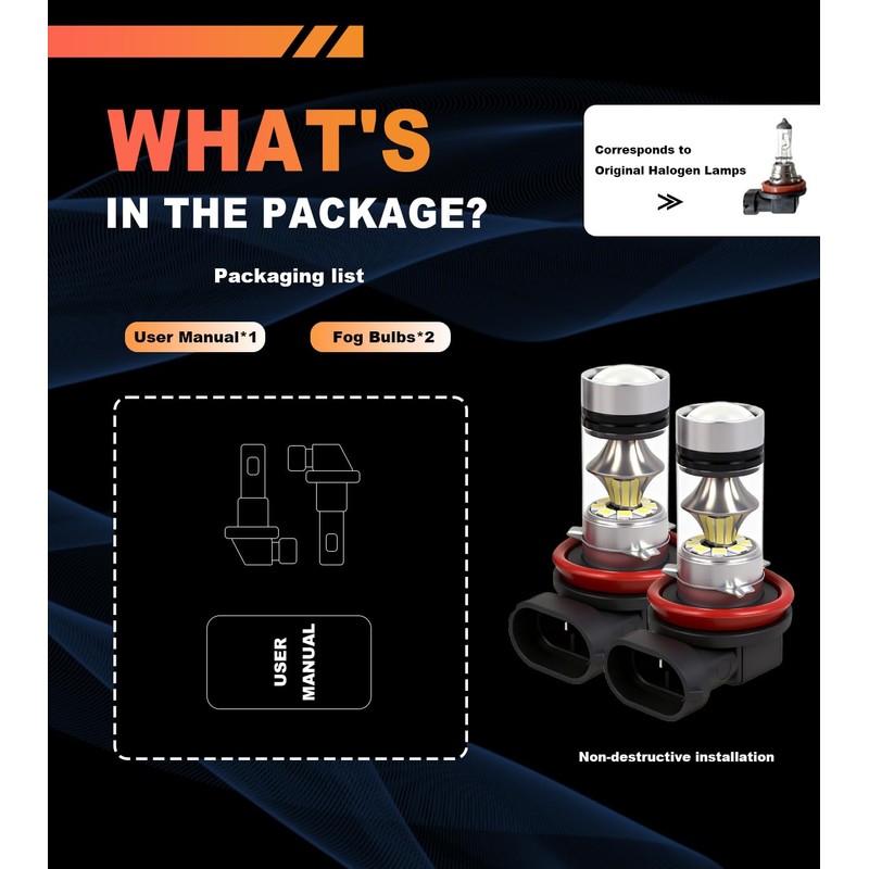 QIFANSAIL 2 Pcs Accord Fog Lights Bulbs Compatible with 2006-2022