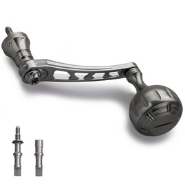 HEIGHTEN 0.26 - 2.8 inches (65 - 70 mm) Variable Reel Handle, 1.4 / 1.5 inches (35/38 mm) Knob, Equipped with Knobs, For Shimano Daiwa Universal Spinning Reels, Chrysant Series (1.4 inch (35 mm) Knob