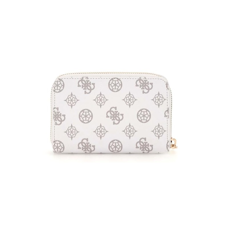 GUESS Laurel Zip Around Wallet M White Logo, White logo.,