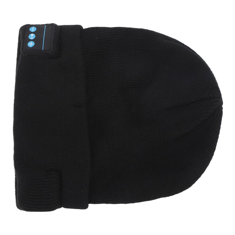 LED Beanie Hat with Headphones Wireless Black Musical Knitted Cap