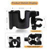Universal Stroller Cup Holder with Phone Holder, 360°Rotatable Bottle Holder