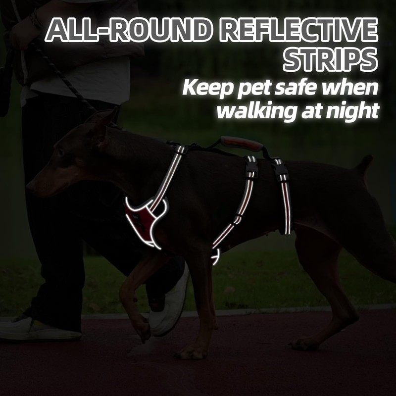 PUPTECK Escape Proof Dog Harness with Padded Handle, No Pull