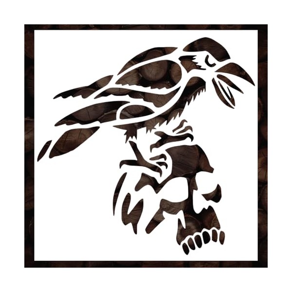 Crow Stencil Template - Reusable Birds Horror Bird Street Art