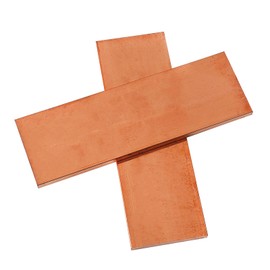 2PCS 1/4" x 2" x 6" Flat Bar 99.98% Copper Bus Bar Stock 6mm x 50mm x 152mm C110 Solid Copper Flat Bar Stock for Various DIY