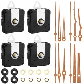 4 Pieces Clock Movement for Wall Clock: Quartz Movement with 4 Types of Walnut Wood Clock Hands Watch Accessories, Silent Quartz Movement Mechanism Repair Tool, Clock Movement with Hands, DIY Clock