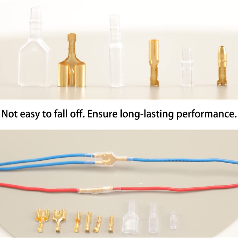 Feggizuli 320pcs Double Bullet Wire Connectors, 3.9mm 3.5mm Male and