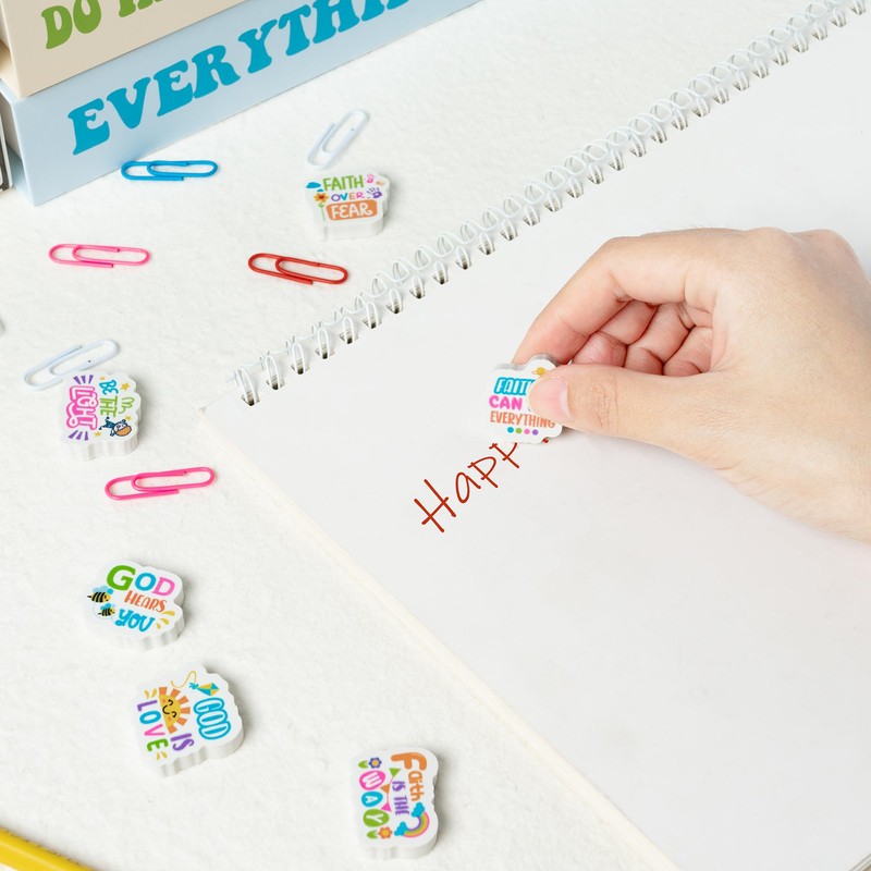 A1DIEE 60Pcs Motivation Mini Erasers for Kids Inspirational Quotes Small