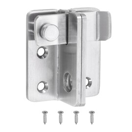 sourcing map Flip Gate Latches, 62mm Stainless Steel Slide Bolt Latch Door Lock Catch with Padlock Hole for Barn Cabinet Pet Cage Wood Fence Garage Window (Left Open, Silver)