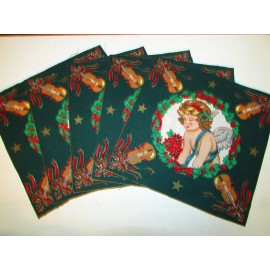 Unbranded Christmas ANGEL w/VIOLINS 6.25x6.25" applique tulip paint pot holders (sew appl