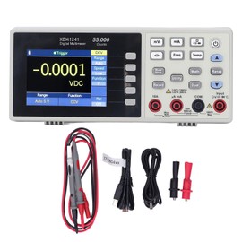 Portable Bench Multimeter Digital LCD Display Data Logging 55000 Count for Voltage Current Resistance XDM1241