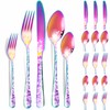 vilihkc 20 piece Unique Pattern Design Silverware Set, Stainless Steel