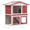 CHARMMA Outdoor Rabbit Hutch 3 Doors Red Wood-Red-14.81KG