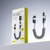 240W 4-in-1 Coiled Fast Charging Cable with LED Display, USB-A