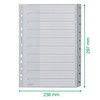 Esselte Leitz 1–10 Plastic dividers, A4, PP, 10 Sheets, Grey