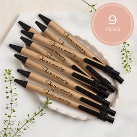 ANGEL & DOVE Pack of 9 'Share a Memory' Funeral Remembrance Pens - for memory condolence book