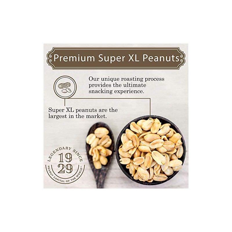 Virginia Diner Unsalted Virginia Peanuts - XL Gourmet Natural Peanuts
