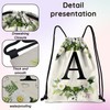 Zewurtuw Initial Letter Drawstring Backpack String Sports Gym Bags Waterproof