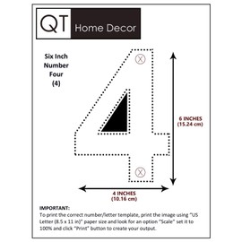 QT Modern House Number - 6 Inch BLACK - Stainless Steel (Number 4 Four), Floating Appearance, Easy to install and made of solid 304 Stainless Steel