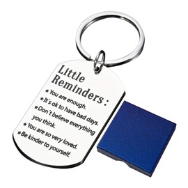 COACOM 1 small memory keyring, 1 jewellery box, inspirational creative pendant, inspirational gift, gift with positive energy, gift for mental health, silver