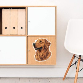 Large 210mm 'Golden Retriever Portrait' Permanent Sticker Decal for Cars/Windows/Bins/Walls etc (DW00122850)