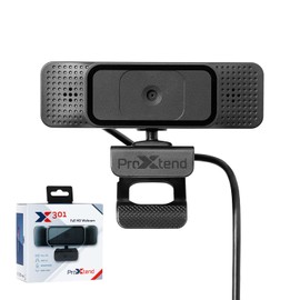 ProXtend Full HD Webcam with Microphone X301 I 5MP Resolution 2592 x 1944 px I Auto Focus, 70° Field of View & Exposure Compensation I For Video Conference, Zoom & Skype I Mac & Wndows I USB 2.0