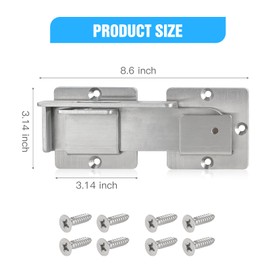 YuPinDiZu Double gate Latch with Padlock Holes, gate Latch for Wooden Fence,4mm Heavy Duty gate Latch,Adjustable barn Door Latch for Sliding and Swing Open Door