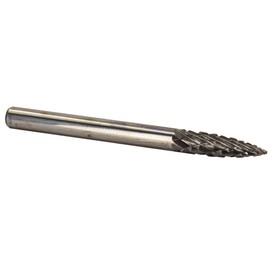 Drill America SG-44 Carbide Burr/Rotary File Tree Pointed End Double Cut for Die Grinder 1/8" Dia. x 1/2" Cut Length with 1/8" Shank and 1-1/2" Overall Length, DUL Series