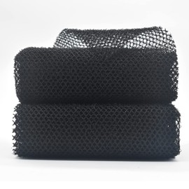 2 Piece Exfoliating African Body Scrubbers - Wash Net Sponges for Shower and Bath (2 Black)