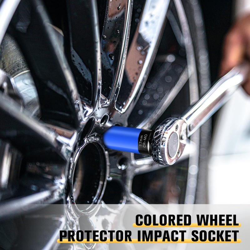 BOEN 17mm 1/2" Drive Wheel Protector Impact Socket, Non-Marring Lug