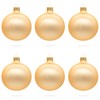 Set of 6 Rose Gold Glass Ball Ornaments 3.25 Inches