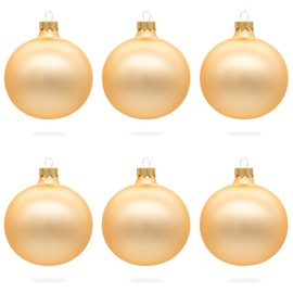 Set of 6 Rose Gold Glass Ball Ornaments 3.25 Inches