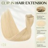 S-noilite 16 Inch Clip in Hair Extensions 100% Human Hair