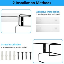 2pcs Glove Box Holder, Iron Glove Holder Wall Mounted, Space Saving Disposable Glove Dispenser, Iron Glove Box Holder for Organizer Rubber Gloves Masks Facial Tissue, for Lab Home Office Two Sizes