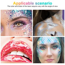 URAQT Body Glitter Gel, Pack of 3 Sequins Chunky Glitter Liquid Kit, 50 ml Long-Lasting Glitter Gel for Face Body Hair, Glitter Festival Accessories for Festival Party Makeup (Silver + Pink + White)