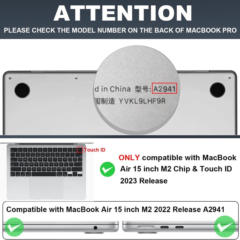 LCMOCICO for MacBook Air 15 inch Case 2025 2024 2023