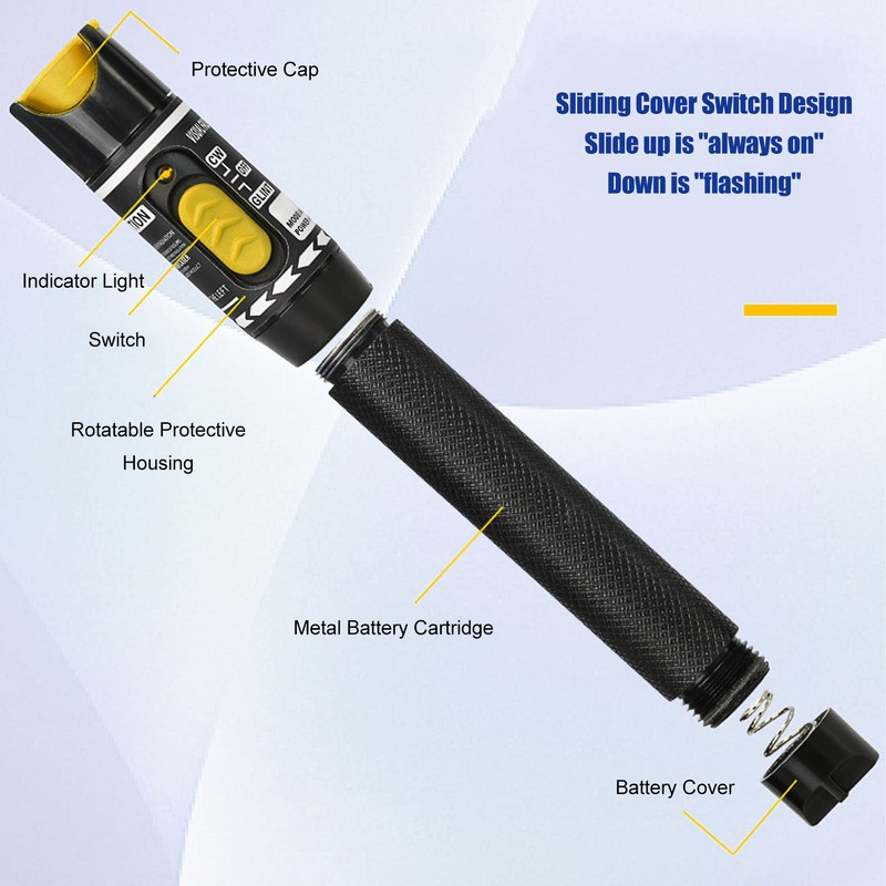 50KM 50mW Fiber Optic Visual Fault Locator Aluminum Alloy VFL