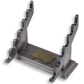 HOTCAN Wooden Magic Wand Holder and Display Stand - Mystical Fusion of Beech Wood and Metal - Owl Emblem Accent (Extra Large)