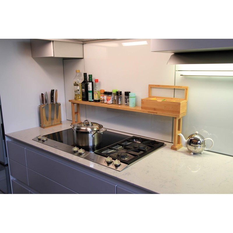 Woodquail Tea Box Caddy Storage Organiser Tidy, Made of Natural