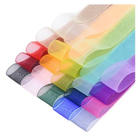 SHTGOI Organza Ribbon 2.5 cm x 22 m Organza Ribbons Transparent Ribbon Chiffon Ribbon Gift Ribbon Chiffon Decorative Ribbon Satin Ribbon for DIY Gift Packaging Bouquet Decoration Orange