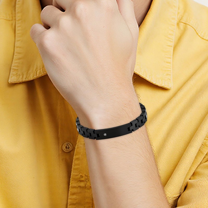 Feifuli Men's Stainless Steel Bracelet 7.4-8.8 Inches Solid Thick Chain