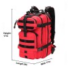 Red Unisex Tactical Backpack Polyester Water Resistant Molle System Adjustable