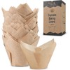 Bake Choice 100pcs Natural Jumbo Tulip Cupcake Liners for Baking,