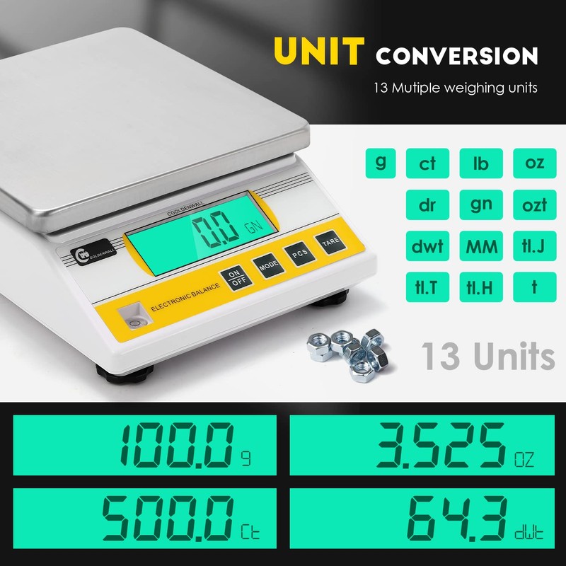 CGOLDENWALL 10kg x 0.1g Digital Precision Electronic Balance Laboratory Lab