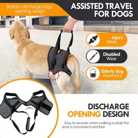 Dog Lifting Harness for Back Legs,D/og Support H/arness,Do/g Harness with Handle,Dog Support Sling, Assisted Walking,Adjustable and Portable,for Injured Disabled Elderly Dogs(#S)